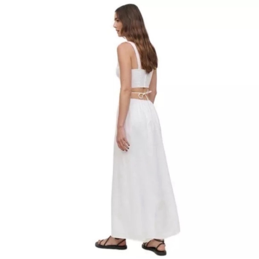 Reformation Pepper Linen Two Piece Skirt Top White Size 6 - Picture 3 of 10
